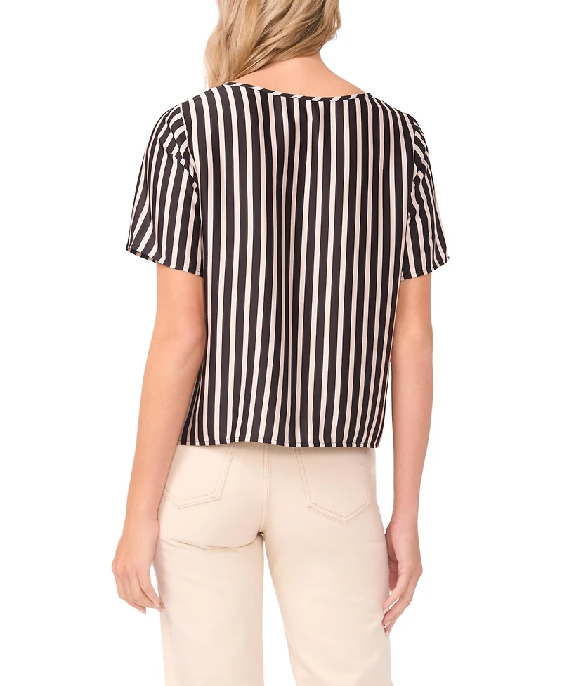 Vince Camuto Women's Crewneck Cropped Short-Sleeve Blouse