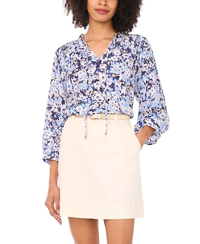 Vince Camuto Women's Raglan Peasant V-Neck Blouse