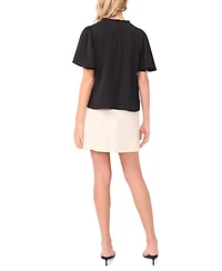 Vince Camuto Women's Tie Neck Short-Sleeve Blouse
