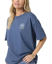 O'Neill Juniors' Horizon Graphic Print Crew Neck Oversized T-Shirt