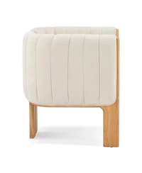 Streamdale Furniture Dining Chairs Set of 4, Modern Fabric Seating with Rubber Wood Frame