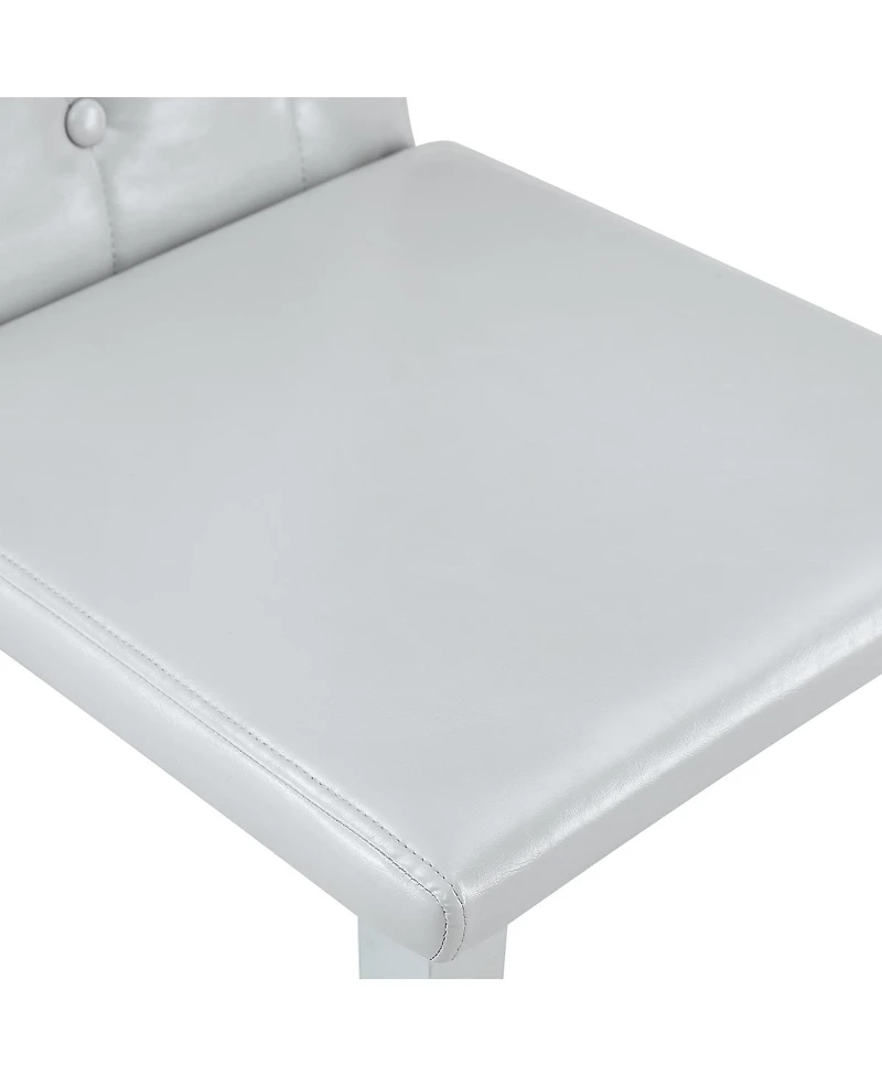 Streamdale Furniture Streamdale Pu Dining Chair with Ergonomic Buckle Backrest and Adjustable Feet