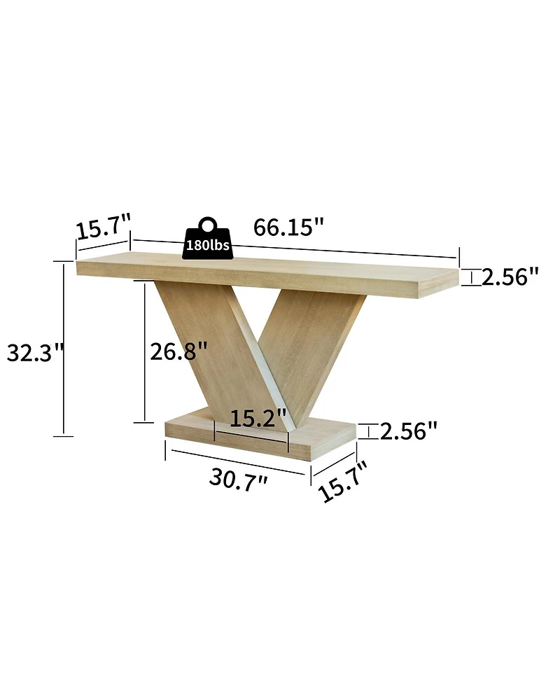 Streamdale Furniture Modern X-Leg Console Table with Solid Wood Veneer