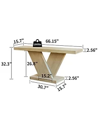 Streamdale Furniture Modern X-Leg Console Table with Solid Wood Veneer