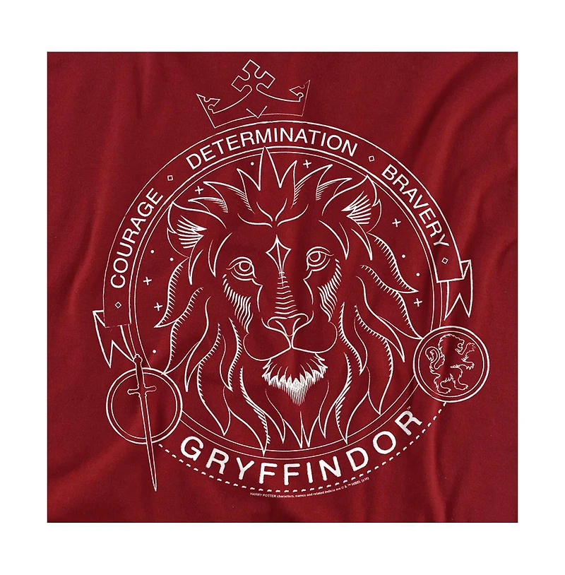 Harry Potter Big & Tall Gryffindor Line Art Badge T Shirt