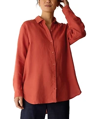Eileen Fisher Women's Classic Collar Button-Front Shirt, Regular And Plus