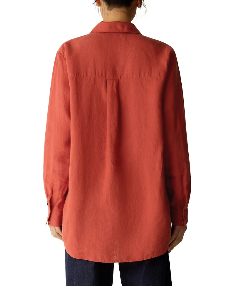 Eileen Fisher Women's Classic Collar Button-Front Shirt, Regular And Plus