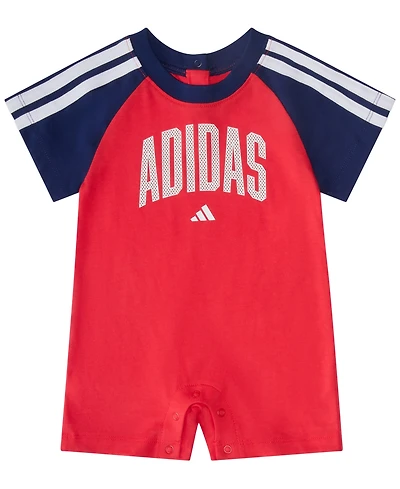 adidas Baby Boys' Short-Sleeve 3-Stripe Coverall