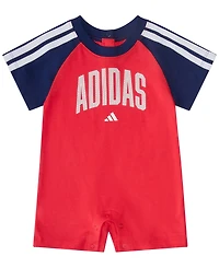 adidas Baby Boys' Short-Sleeve 3-Stripe Coverall