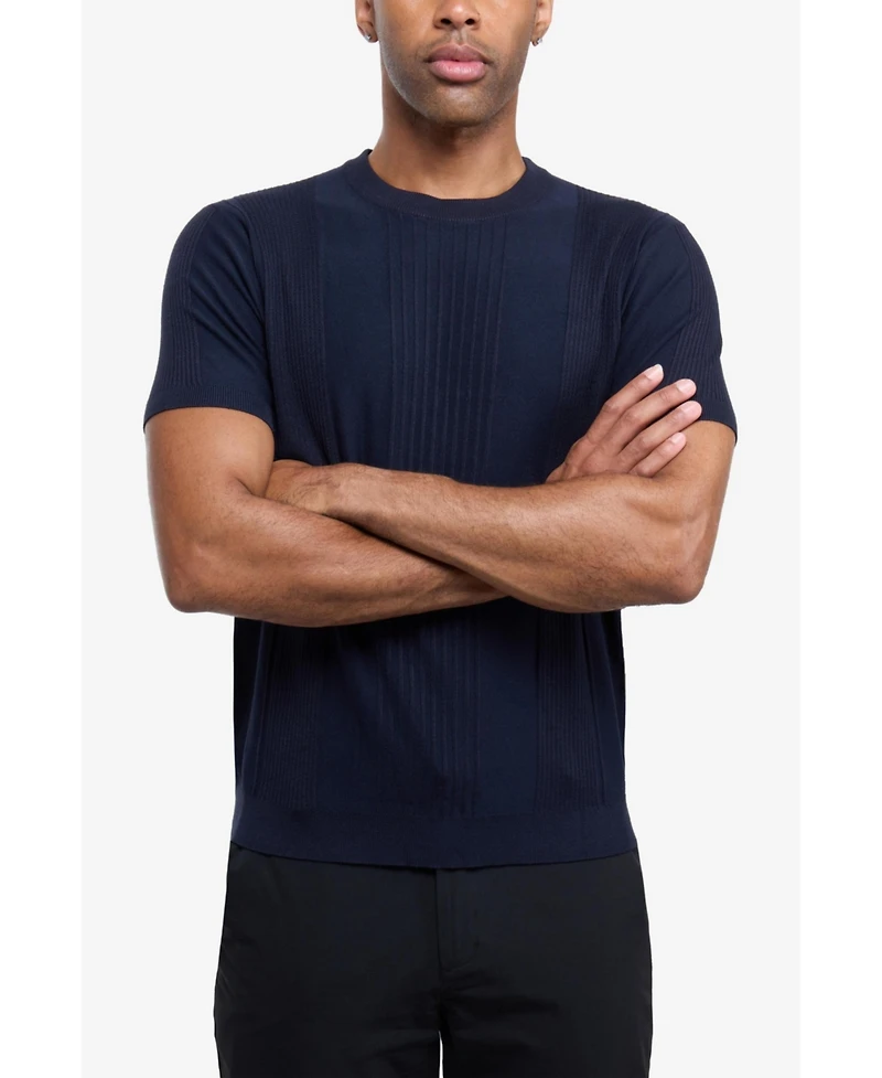 X Ray Men's Xray Crew Rib Neck Raised Stripe Sweater