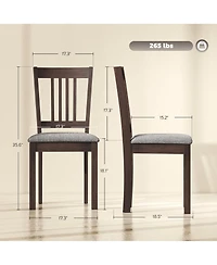 Homcom Dining Chairs Set of 2, Linen Upholste Kitchen Chairs,