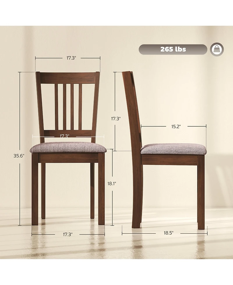 Homcom Dining Chairs Set of 2, Upholste Kitchen Chairs, Taupe