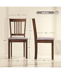 Homcom Dining Chairs Set of 2, Upholste Kitchen Chairs, Taupe