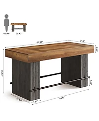 Tribesigns 62.2Inch Bar Table, Industrial Counter Height Pub Dining Large Home Unit