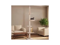 Zeus & Ruta Adjustable Height Floor-to-Ceiling Vertical Cat Tree Climbing Tower