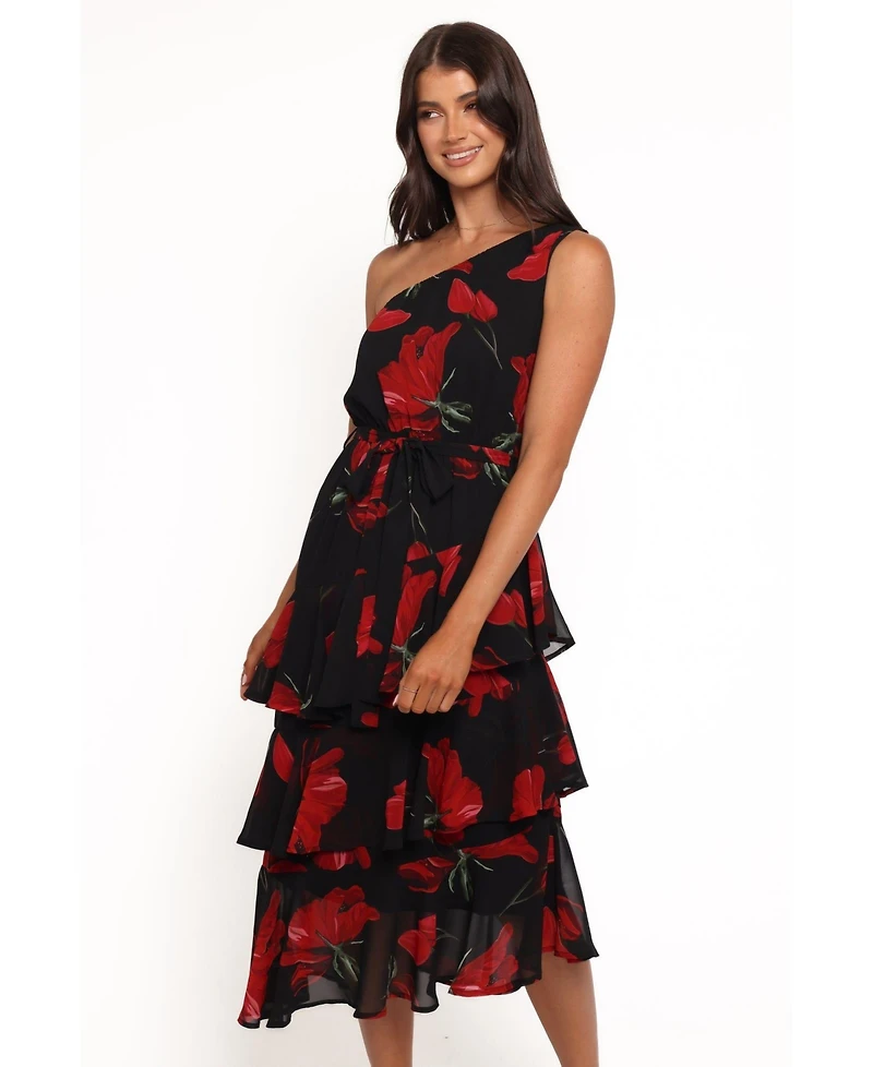 Petal and Pup Women's Brigette One Shoulder Tiered Midi Dress