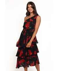 Petal and Pup Women's Brigette One Shoulder Tiered Midi Dress