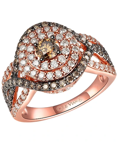 Le Vian Chocolate Diamond (0.81 ct. t.w.) & Nude Diamond (0.83 ct. t.w.) Ring in 14k Strawberry Gold