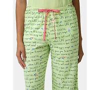 Hue Women's Lemon Script Print Mid-Rise Pants