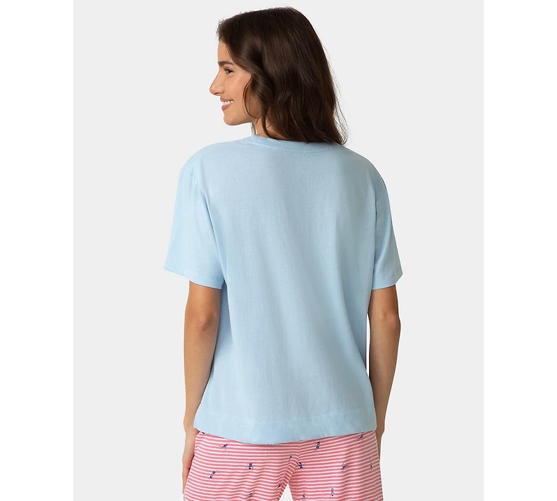 Hue Women's Short-Sleeve Candied Boxy Sleep T-Shirt
