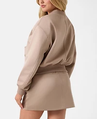 Guess Women's Cathleen Bomber Full-Zip Collared Jacket