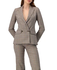 Ivonne Women's Double-Breasted Prince of Wales Blazer
