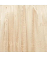 Pre-Owned Balenciaga Women's Beige Logo Jacquard Satin Trousers