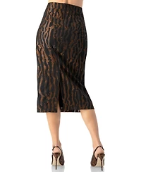 Ivonne Women's Midi Skirt with Back Slit