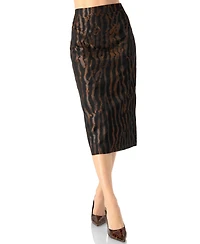 Ivonne Women's Midi Skirt with Back Slit