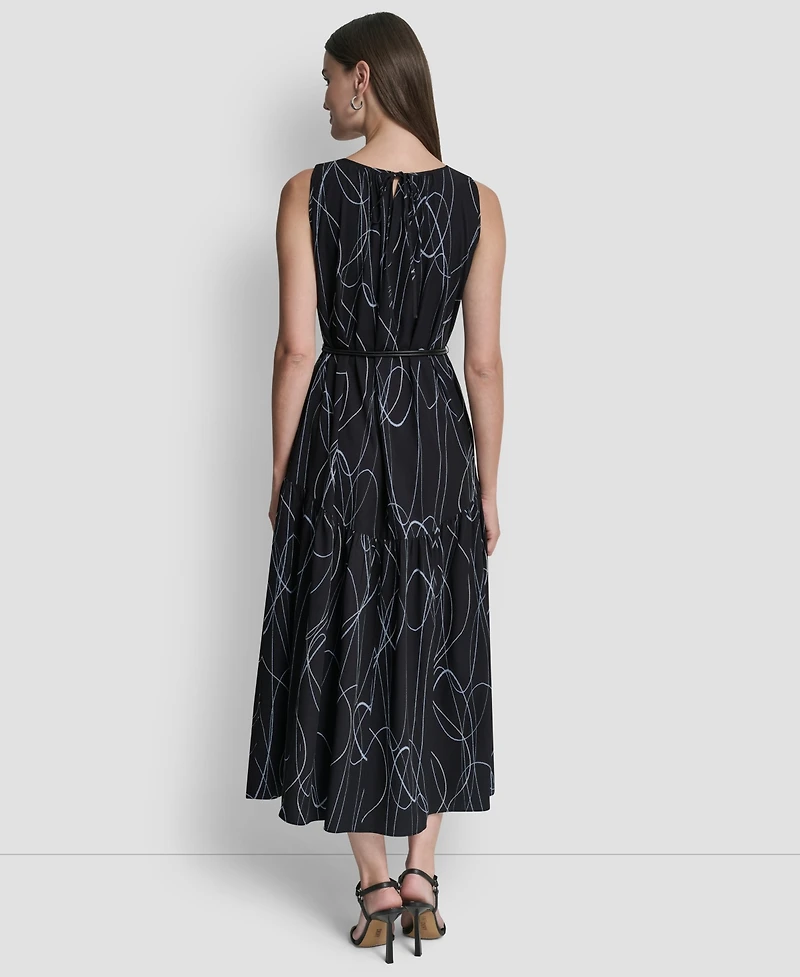 Dkny Women's Sleeveless Drop Waist Midi Dress