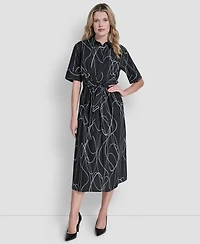 Dkny Women's Collared Midi Shirt Dress