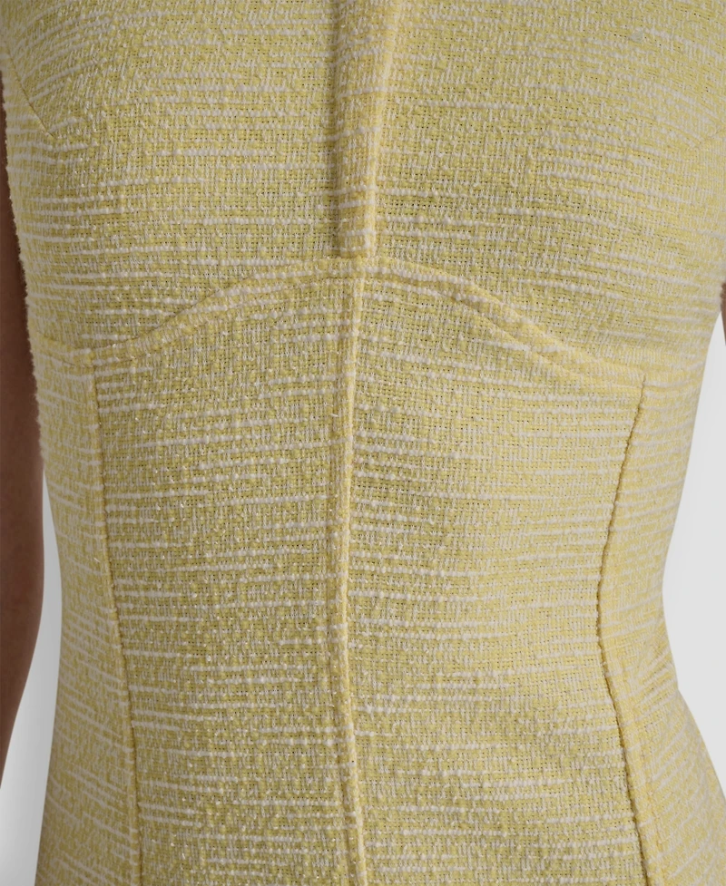 Dkny Women's Cap-Sleeve Crew Neck Fit and Flare Dress