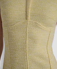 Dkny Women's Cap-Sleeve Crew Neck Fit and Flare Dress