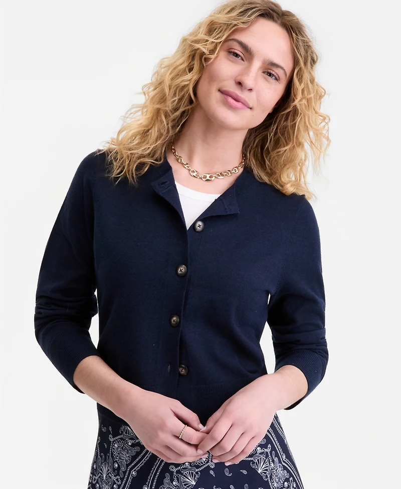 On 34th Women's Cropped Crewneck Cardigan, Macy's Exclusive