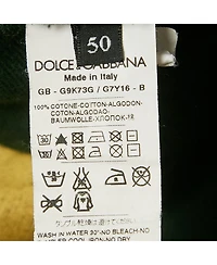 Pre-Owned Dolce & Gabbana Men's Green Printed Cotton Distressed Hoodie