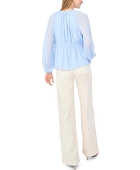 Vince Camuto Women's Double Elastic Waist Crewneck Top