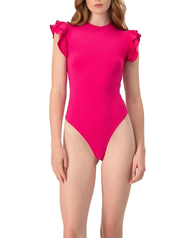 Ivonne Women's Ruffle Sleeve Bodysuit