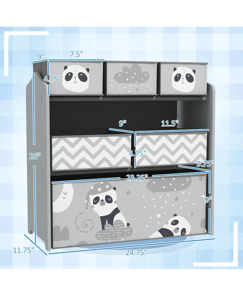 Kids Toy Storage Organizer for Ages Three to Eight with Multi Size Bins