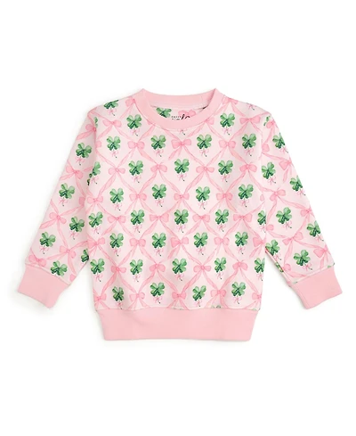 Sweet Wink Toddler Girls Coquette Clover St. Patrick's Day Sweatshirt