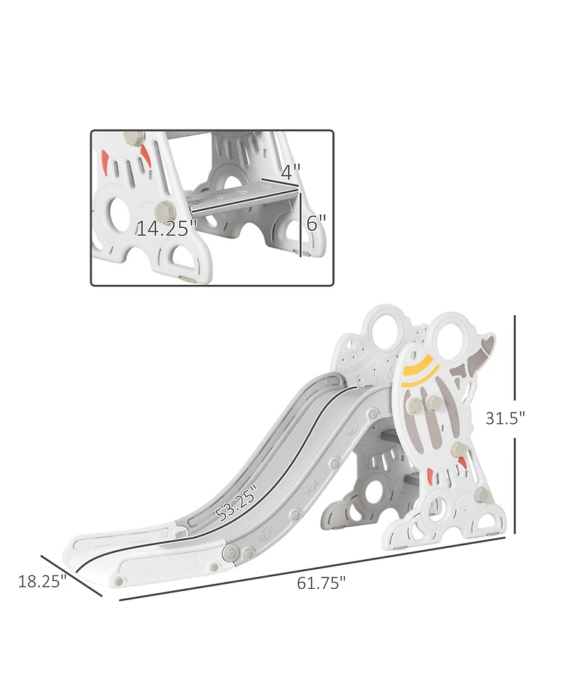 Hongge Kids Indoor Slide with Rocket Theme Non Slip Steps
