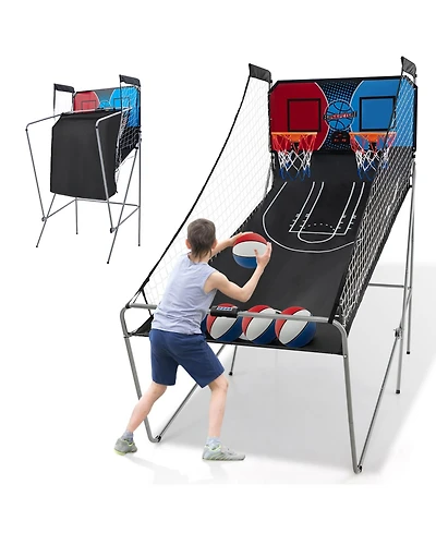 Mecale Dual Shot Basketball Arcade Game with 8 Game Modes and 4 Balls