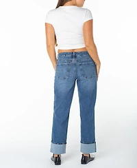 Celebrity Pink Juniors' Cuffed Straight-Leg Jeans