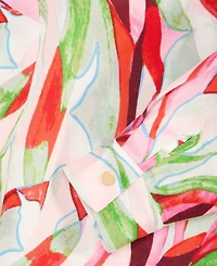 I.n.c. International Concepts Petite Printed Long-Sleeve Tie-Front Blouse, Created for Macy's