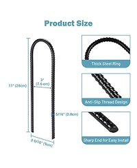 Yescom 16 Pack Trampoline Stakes Ground Anchors 11 Inch U Shaped Heavy Duty for Outdoor Camping Tent