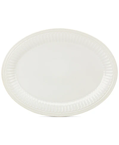 Lenox French Perle Groove Collection 16" White Oval Platter