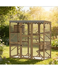 Zeus & Ruta Cat Enclosure Outdoor Cat Enclosure with Multi-Level