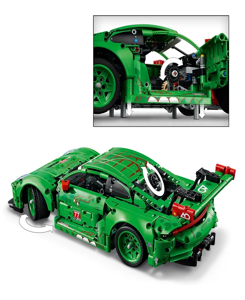 Lego Technic Porsche 911 GT3 R Rexy Ao Racing Car 42224, 1313 Pieces