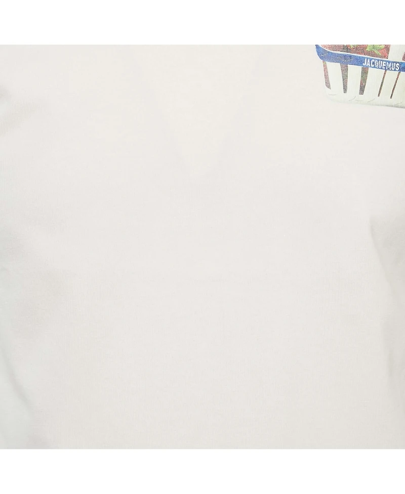 Pre-Owned Jacquemus Men's Pink Floral Print Jersey Crewneck T-Shirt