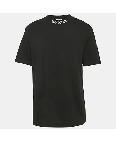 Pre-Owned Moncler Men's Black Cotton Knit Crew Neck T-Shirt