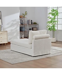 Streamdale Furniture Modular sofa bed with cushions, upholstered in soft chenille fabric. Ivory-l